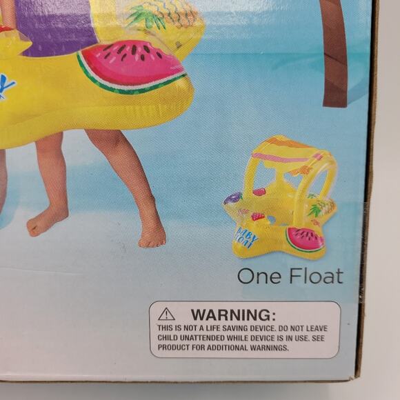 Intex Tropical Star Baby Kiddie Float with Removable Inflatable Shade ages 1-2 - Picture 3 of 8